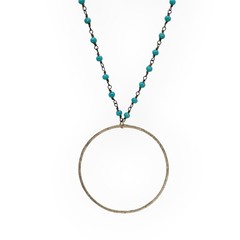 Meghan Bo Designs Turquoise Beaded 36” Lariat Necklace