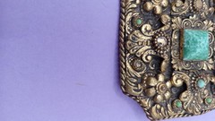 NO TARIFFS Antique Czech Neiger Style Large Brooch Art Deco Art Nouveau Sash Pin