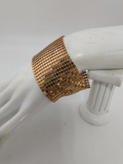 NOIR 1980s Gold Plated Wide Mesh Metal bracelet size 7 (read)
