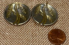 Earrings Leaves Navy Blue Gold Toned For Pierced Ears – No Push Backs!