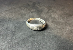 3.31g Vintage Chinese Symbol Silver Band Ring Ethnic Asian Size 7