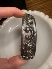 VTG Whiting & Davis Silver Tone 3D Paisley Design Bracelet 6.5-7.25