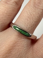 Carolyn Pollack Sterling Silver Crushed Green Turquoise Stackable Ring 9.75