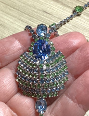 RARE KRAMER OF NY GREEN BLUE STONE NECKLACE 15.5 INCHES LONG