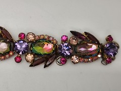 Vintage Juliana D&E Purple Watermelon Heliotrope 5 Link Bracelet Verified