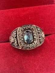 Vintage 2008 AAA state Champ IOLITE stone TROJANS GP school Class Ring 7 Amite c