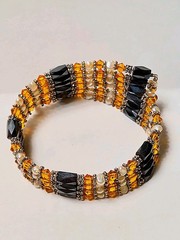 Vintage Magnetic Cloisonne Wrap Adjustable Bracelet One Size Fits All