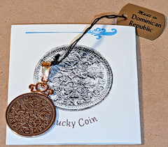 Vintage Jacmel JCM 14K Lucky Sixpence Pendant