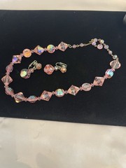 VTG NECKLACE LOT Rhinestones AB Pink Clear Red Black Gold Tone VOGUE NAPIER