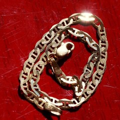 10k yellow gold bracelet 7.0″ anchor / mariner link chain vintage 1.50gr N3095A