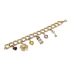 Vintage Automade 12K Gold Filled Double Link 6.75″ Charm Bracelet