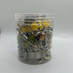 Mystery Jewelry Jar – Vintage To Modern – All Silver Tone Wearable Jewelry