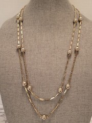 MONET Jewelry 60″ Necklace & Brooch Silvertone Versatility Flapper To…