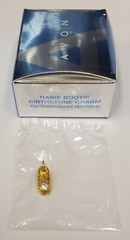 Baby Bootie Birthstone Charm April Simulated Diamond Goldtone New Vintage NOS