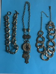 Lot Of 3 Vintage Gold Tone Necklaces Costume Estate Jewelry (see description)