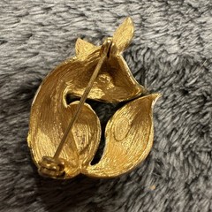 LG Lind Gal Fox Brooch Green Eye Rare Brooch Pin