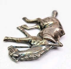 Sterling Silver Horse Brooch Large Bucking Bronco Western Rodeo Equestrian 3-1/8