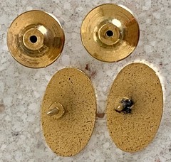 Vintage Pair of Q12 1998 Pin Back Gold Tone Enamel World Globe