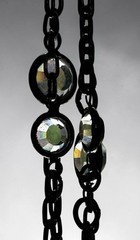 Signed MMA Metropolitan Museum of Art Black Tone Faceted Station Necklace Vtg