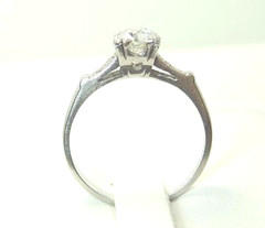 Antique Art Deco Diamond Engagement Platinum Ring Size 6 UK-L1/2 EGL USA