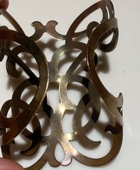 Vintage Antiqued Brass Cuff Gladiator Bracelet Ornate Coiled Braided Geometric
