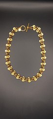 Vintage 1980’s Anne Klein Couture Gold Tone Knot Link Choker Necklace 17in