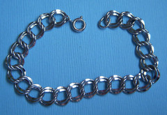 Vintage 6 3/4″ double link sterling charm bracelet