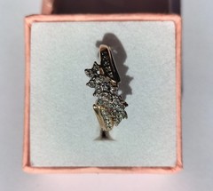 Vintage Handmade White & Yellow Gold Openwork Ring, 15x Diamonds P(17.75mm) 2.2g