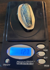 Vintage Modernist 935 Sterling Silver Natural Lapis Lazuli Pendant/Brooch 2-1/8″