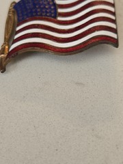 1940’s USA Flag ENAMEL WAVING FLAG – 1 3/8” X 1” – Lapel Pin Vintage Military