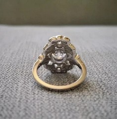 Art Deco Style 2.5Ct Round Cut Lab Created Diamond 925 Silver Engagement Ring