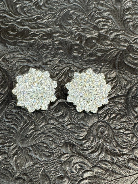 Vintage JOJAK Austrian Crystal Rhinestone Cluster Post Earrings NOS on Card
