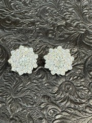 Vintage JOJAK Austrian Crystal Rhinestone Cluster Post Earrings NOS on Card