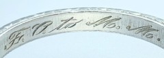 Fab Antique Art Deco Platinum Palladium 2.5mm Floral Wedding Band Ring 1921 6.75