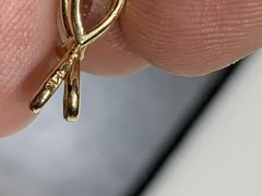 14kt Yellow Gold Pendant Tear Drop Clear Stone Unknown Hallmarked On Back