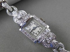 ANTIQUE LARGE 2.30CT OLD MINE DIAMOND PLATINUM HAMILTON WATCH F VVS/VS #14090