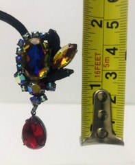 Vintage Juliana DeLizza And Elster Dangle Watermelon Red Rhinestone Earrings