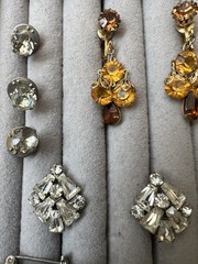 Vintage Rhinestone Jewelry Lot Earrings Brooches Necklace Bracelets Multicolor