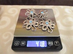 Avon Bracelet & Clip On Earring Set Silver Plated Metal Blue Rhinestones, Signed