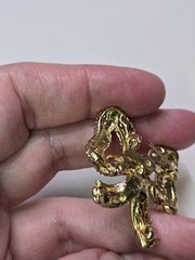 Vintage Bow Rhinestone Gold-tone Brooch Pin/pendant