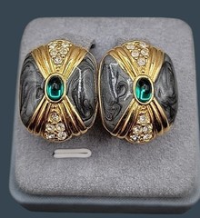 Vtg Kenneth Lane for Avon Duchess of Windsor Panther Collection Post Earrings
