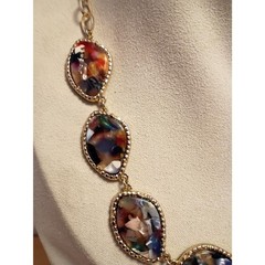 Sugarfix by Baublebar Gold Tone Necklace Colorful Stones Gems Embedded In Resin
