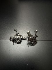 Vintage Western Horse Rider Shaped Silver Tone Cufflinks Fashion Bullet Back