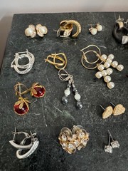 Lot of 70+ Pairs Vintage To Modern Earrings Pierced Clip-On Stud Loop