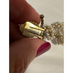 Hattie Carnegie Wired Seed Pearl Dangle Chandelier Earrings