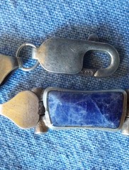 Vintage Native American Lapis Choker Necklace ~ 925 Sterling Silver ~ 78.9 Grams