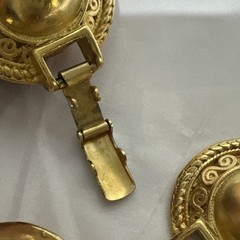 Vintage Erwin Pearl Collar Necklace Gold Tone Textured Dome Link Chunky Runway