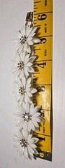 One Vintage Coro Bracelet 5 Link White Daisy Rhinestone Center 6″ (2 Available)