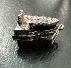 Lot Of 7 Vintage Charms for Bracelet Rabbit Scotty Book Piano Heart Wishing Well