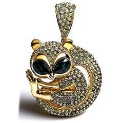 2.90ctw Rose Cut Diamond Gemstone Silver Vintage Stunning Monkey Pendant Jewelry